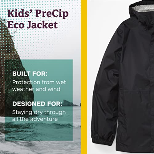 MARMOT Kid's PreCip Eco Jacket, Breathable, Recycled, Waterproof, Black, Small - Image 2