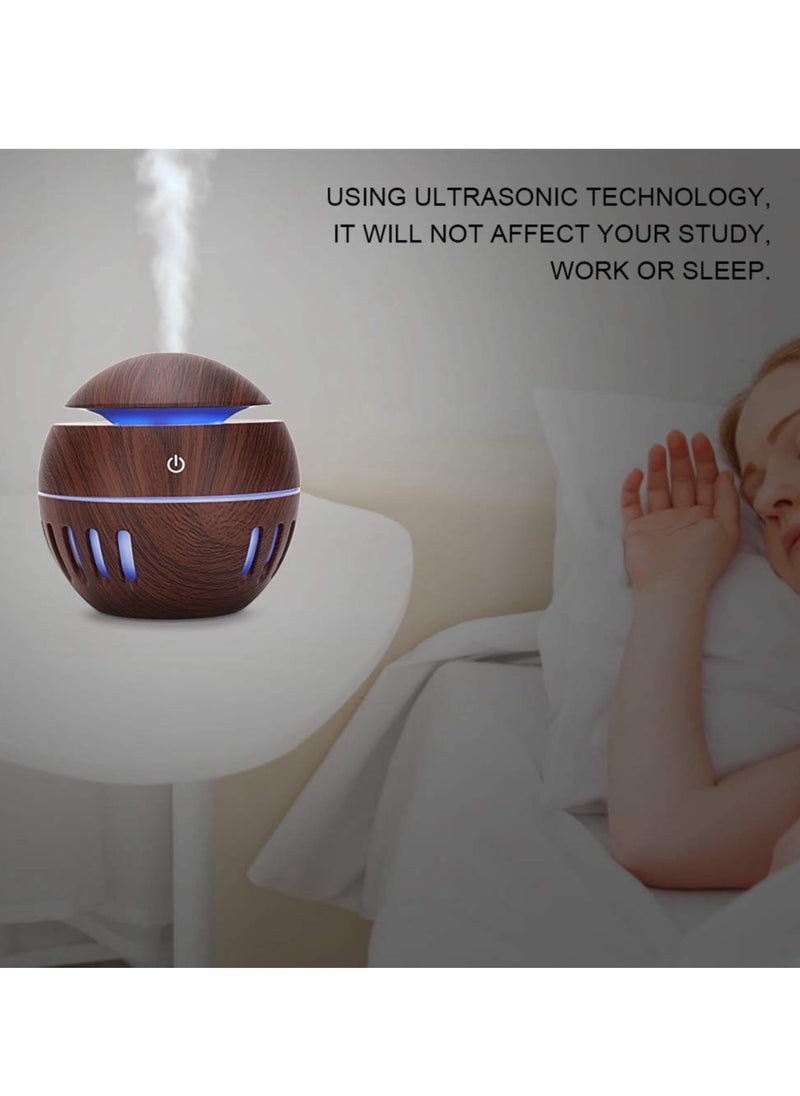 Excefore - Cool Mist Humidifier, Aromatherapy Diffuser, with Colorful LEDs for Home Bedroom Office, Diffusers for Essential Oils, 130ml USB Desktop Humidifier, Gifts for Mom Women - Image 1