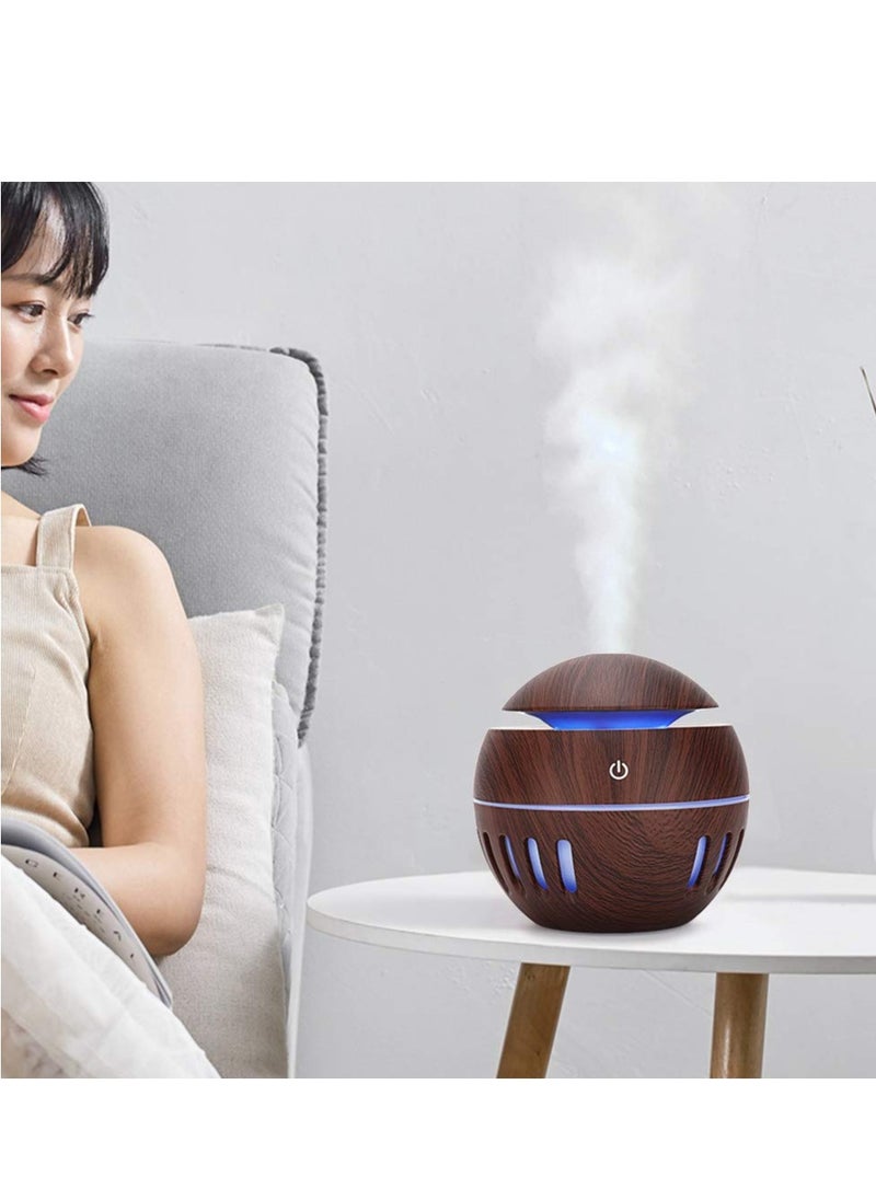 Excefore - Cool Mist Humidifier, Aromatherapy Diffuser, with Colorful LEDs for Home Bedroom Office, Diffusers for Essential Oils, 130ml USB Desktop Humidifier, Gifts for Mom Women - Image 1