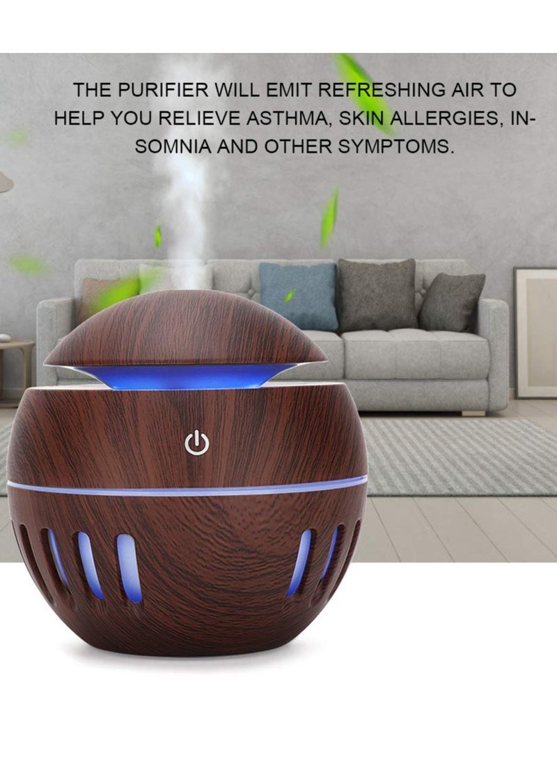 Excefore - Cool Mist Humidifier, Aromatherapy Diffuser, with Colorful LEDs for Home Bedroom Office, Diffusers for Essential Oils, 130ml USB Desktop Humidifier, Gifts for Mom Women - Image 1