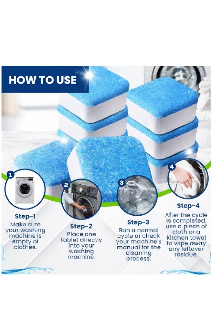 24PCS washing machine cleaner, fully automatic disinfection deep cleaning for pre-loading and top-loading washing machines, professional washing machine cleaner deodorizing, used to remove dirt and odors.  - Image 1