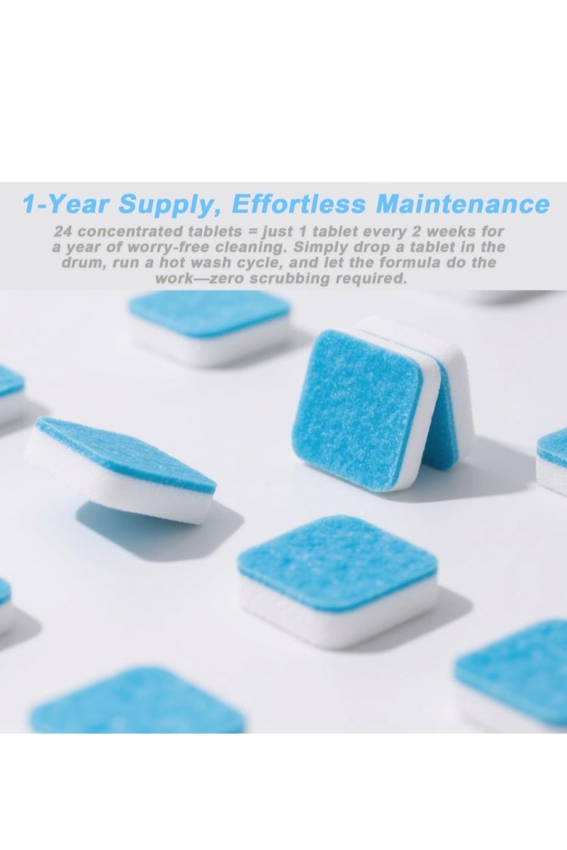 24PCS washing machine cleaner, fully automatic disinfection deep cleaning for pre-loading and top-loading washing machines, professional washing machine cleaner deodorizing, used to remove dirt and odors.  - Image 3