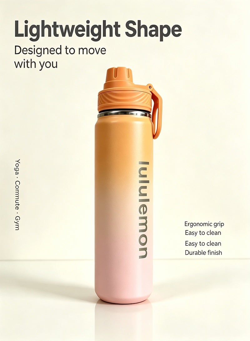LululemonStainless steel sports vacuum insulated water bottle, suitable for holding water, iced tea, hot tea, etc., with a capacity of 710 milliliters - Image 3