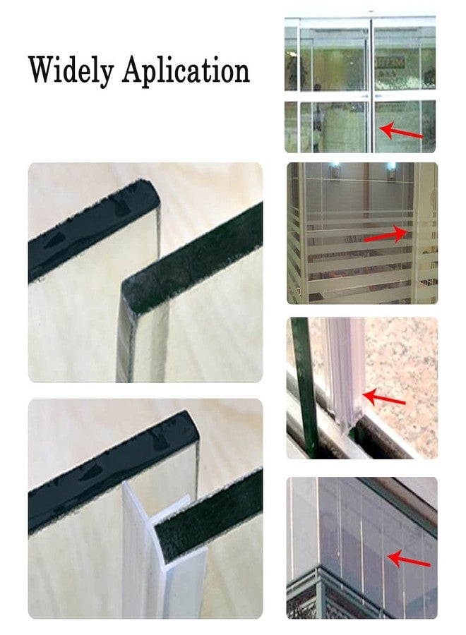 YXQ Frameless Shower Door Bottom Seal F-Type Door Sweep Stop Shower Leaking with Drip Rail for 1/4"(6mm) Glass,118"(3000mm) Length - Image 4