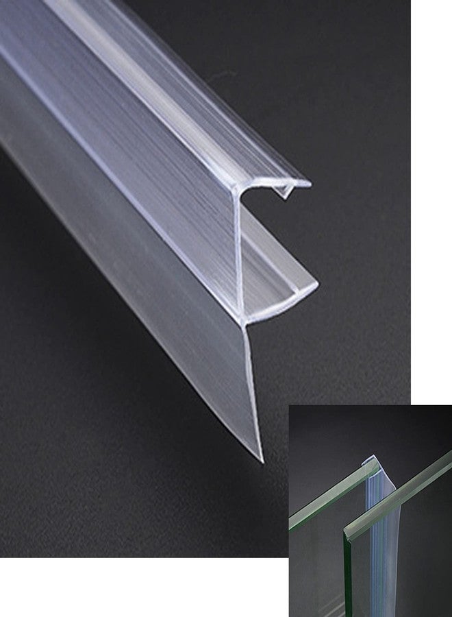 YXQ Frameless Shower Door Bottom Seal F-Type Door Sweep Stop Shower Leaking with Drip Rail for 1/4"(6mm) Glass,118"(3000mm) Length - Image 1