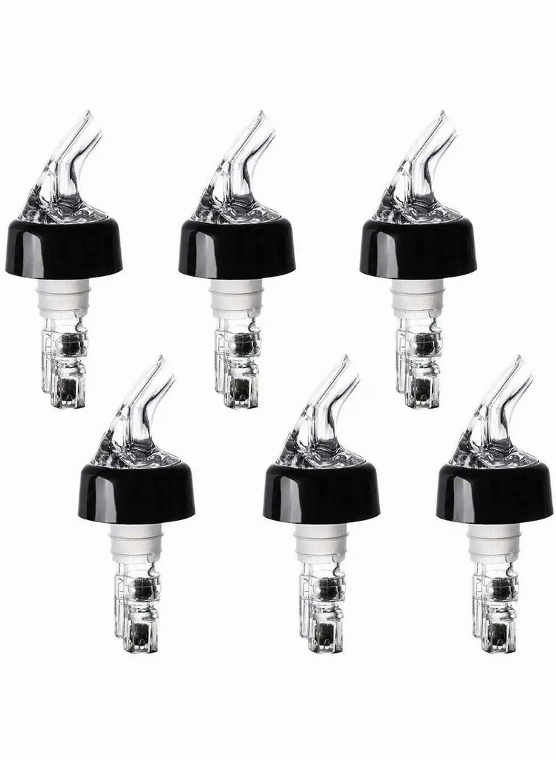Excefore Measured Bottle Pourer, Liquor Pourers 1oz/30ml Automatic Liquor Bottle Pourers Bottle Jigger Quick Shot Spirit Measure Pourer for Wine Cocktail Gin Jigger 6 Pcs  - Image 1