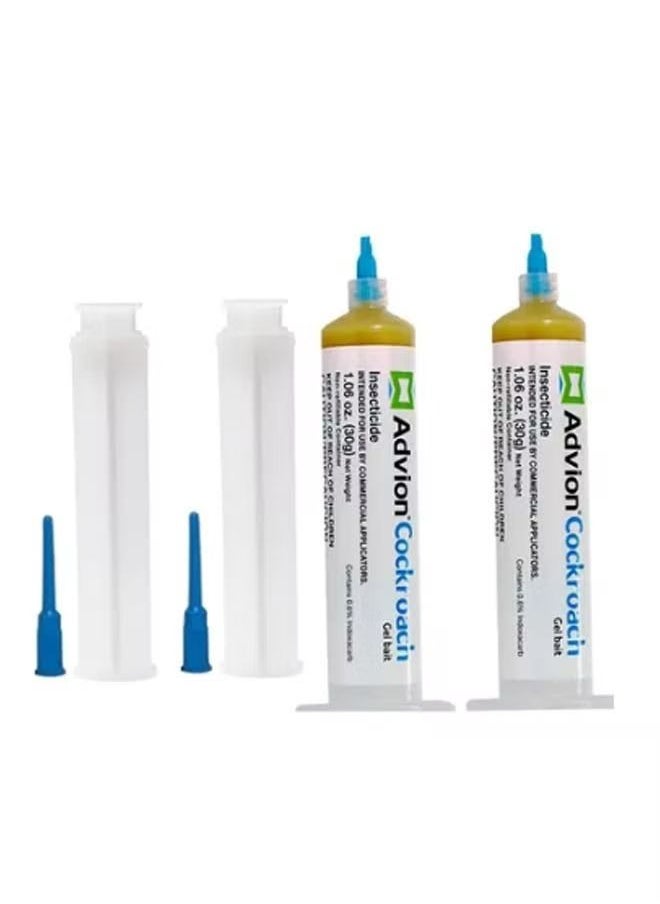 2 Sticks of Cockroach Killer Gel Bait 60g Incl (2 Tubes + 2 Plungers + 2 Tips)