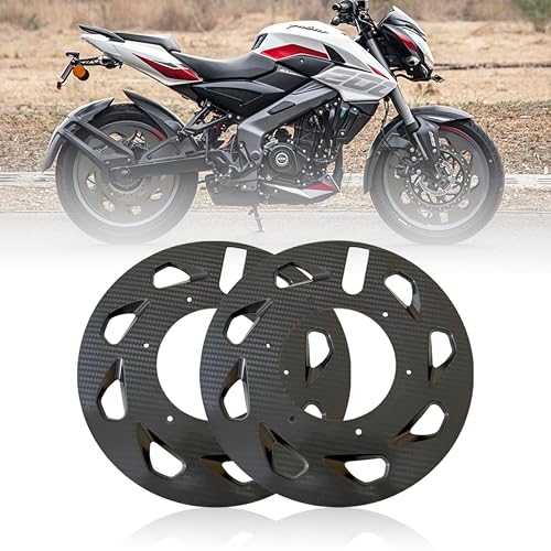 MIKANIX Carbon Finish Wind Design Front/Rear Pro Disc Wheel Cover 17 Inch Fairing Kit Compatible with Pulsar RS/NS All Models - Image 1