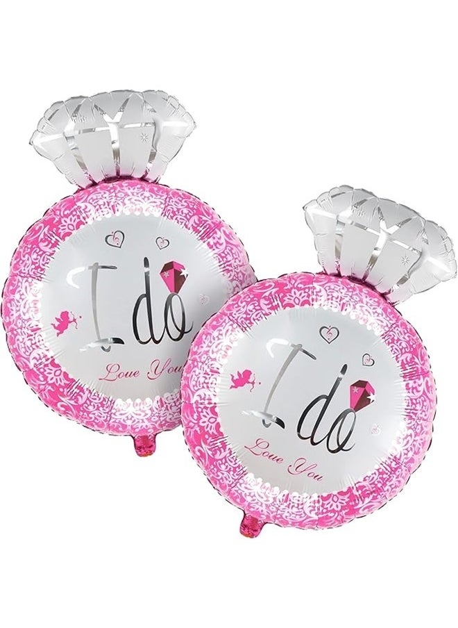 yongsheng 2-Piece Printed Wedding Balloon Set, Pack of 2 | Engagement Ring Balloon |  Ring Balloons for BBQ Party Supplies | Diamond Balloons Ring, Engagement Party Decorations  - Image 1