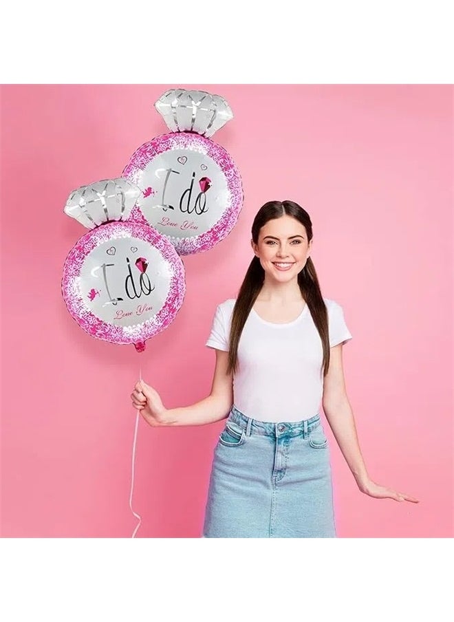 yongsheng 2-Piece Printed Wedding Balloon Set, Pack of 2 | Engagement Ring Balloon |  Ring Balloons for BBQ Party Supplies | Diamond Balloons Ring, Engagement Party Decorations  - Image 5