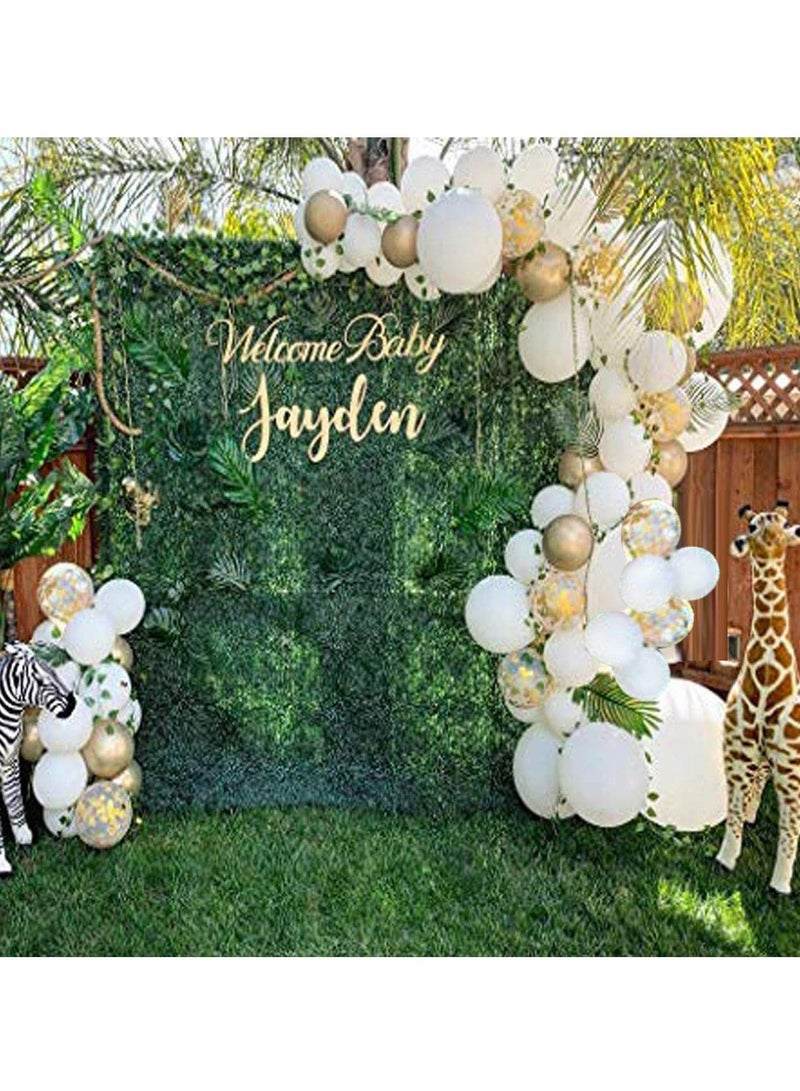SOLARAE 124 Pieces White Balloon Arch Garland Kit, White and Gold Confetti Latex Balloons for Baby Shower Wedding Birthday Graduation Anniversary Bachelorette Party Background Decorations - Image 5