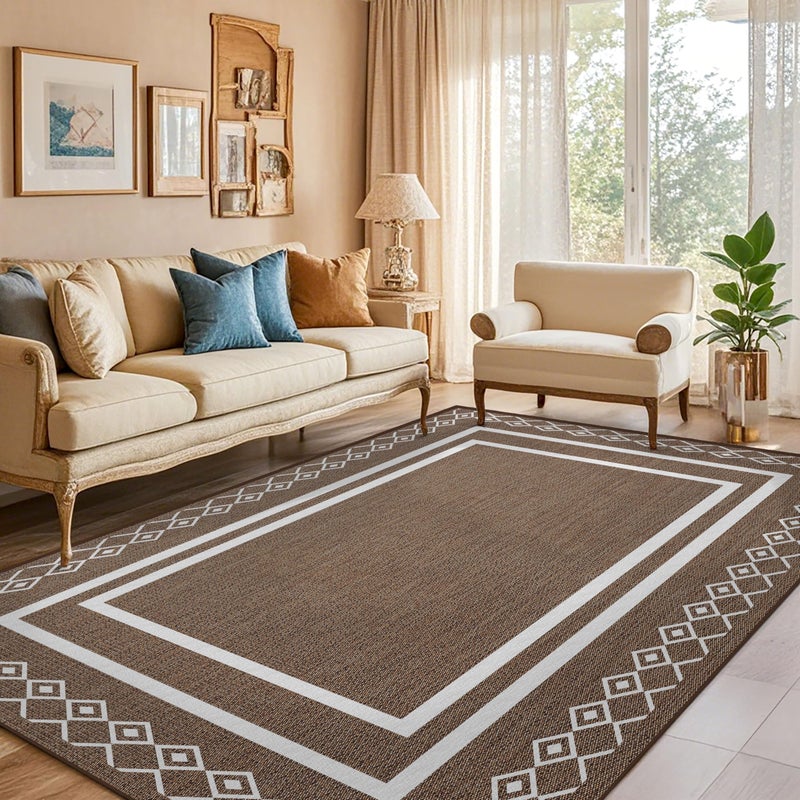 Arenarug Outdoor Patio Rug, Outside Rectangular Carpet, Moroccan Geometric Rugs, Washable Large Indoor Outdoor Rug 8x10 Mats for RV, Picnic, Backyard, Deck, Balcony, Porch, Beach - Image 2