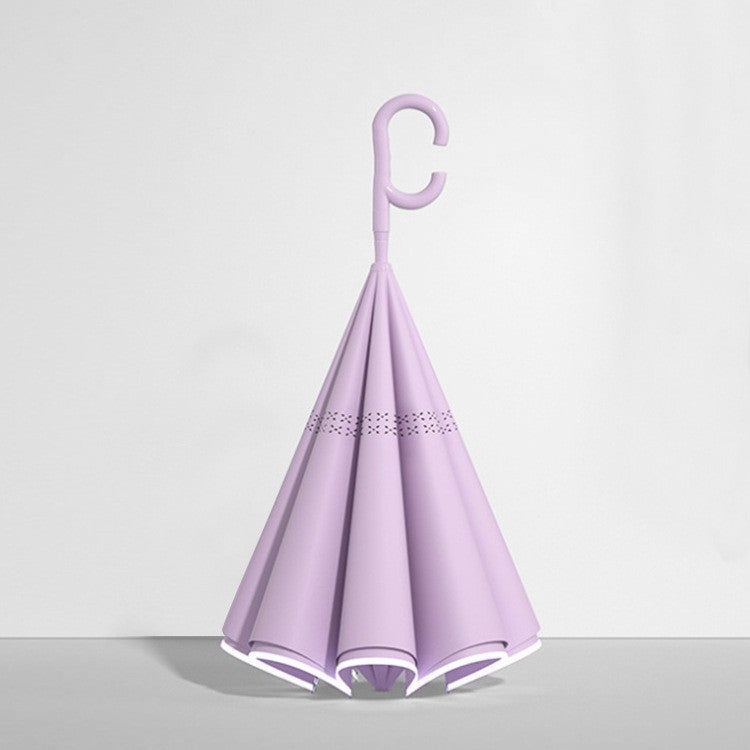 Hands-Free C-Handle Standable Reverse Umbrella Taro purple c-shaped handle automatic model 