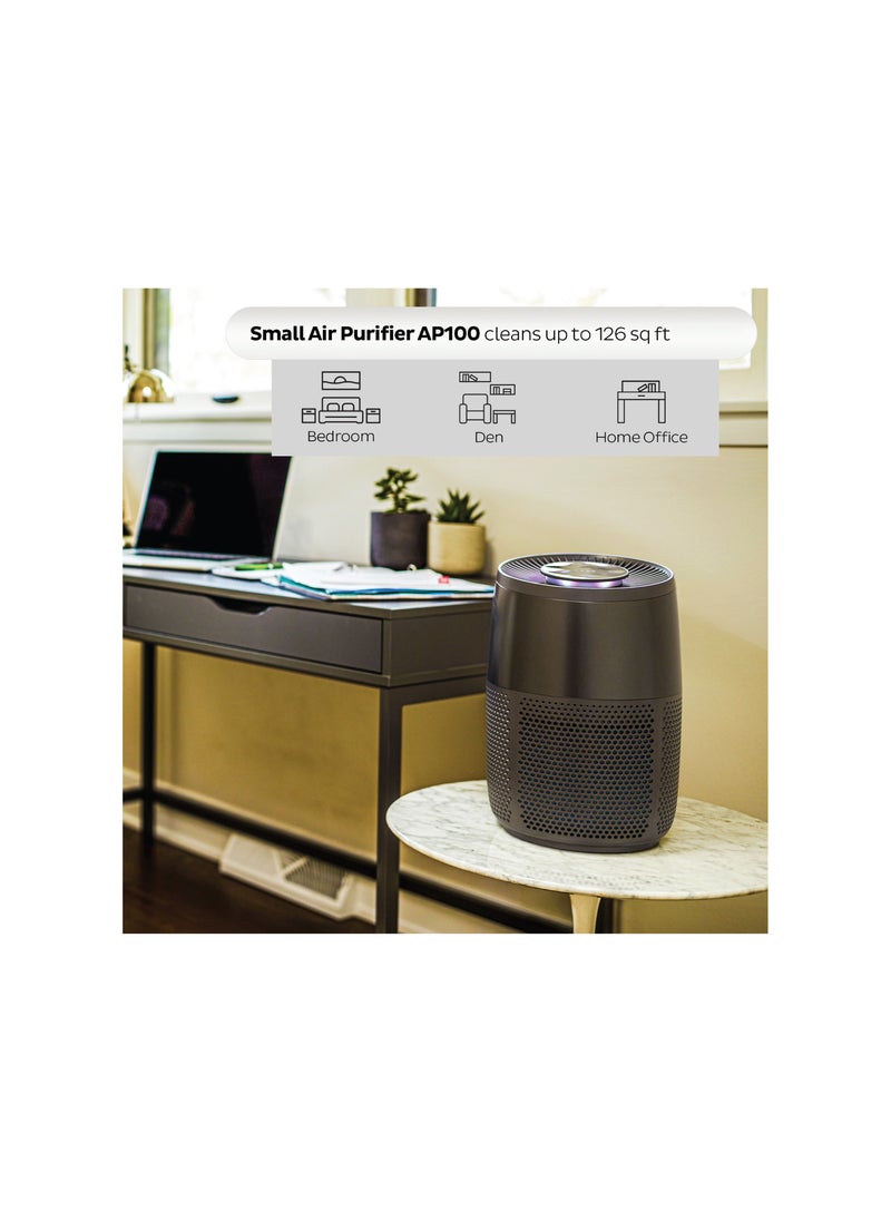 Instant Air Purifier AP100B, with Plasma Ion Technology, Advanced 3-in-1 HEPA Filtration System-Pollen Filtration, Air Cleaner, Dust Extraction - For Home and Business use (12.6 sq m), Black
