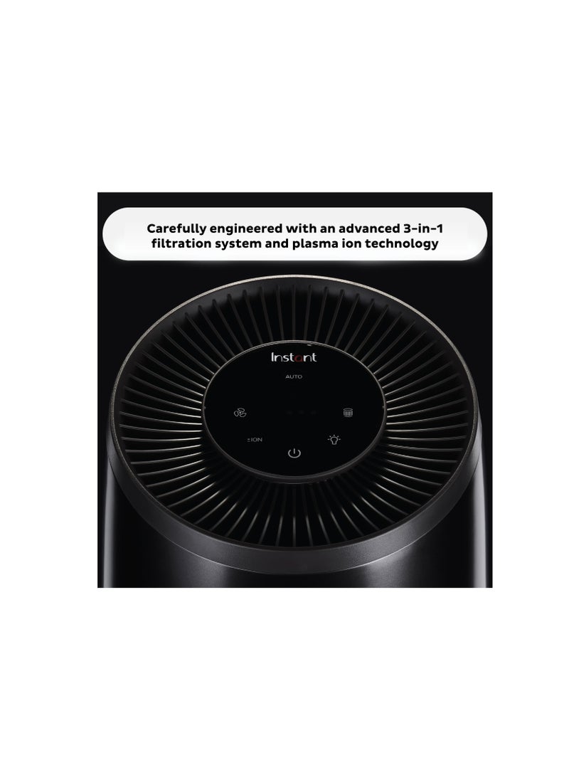 Instant Air Purifier AP100B, with Plasma Ion Technology, Advanced 3-in-1 HEPA Filtration System-Pollen Filtration, Air Cleaner, Dust Extraction - For Home and Business use (12.6 sq m), Black