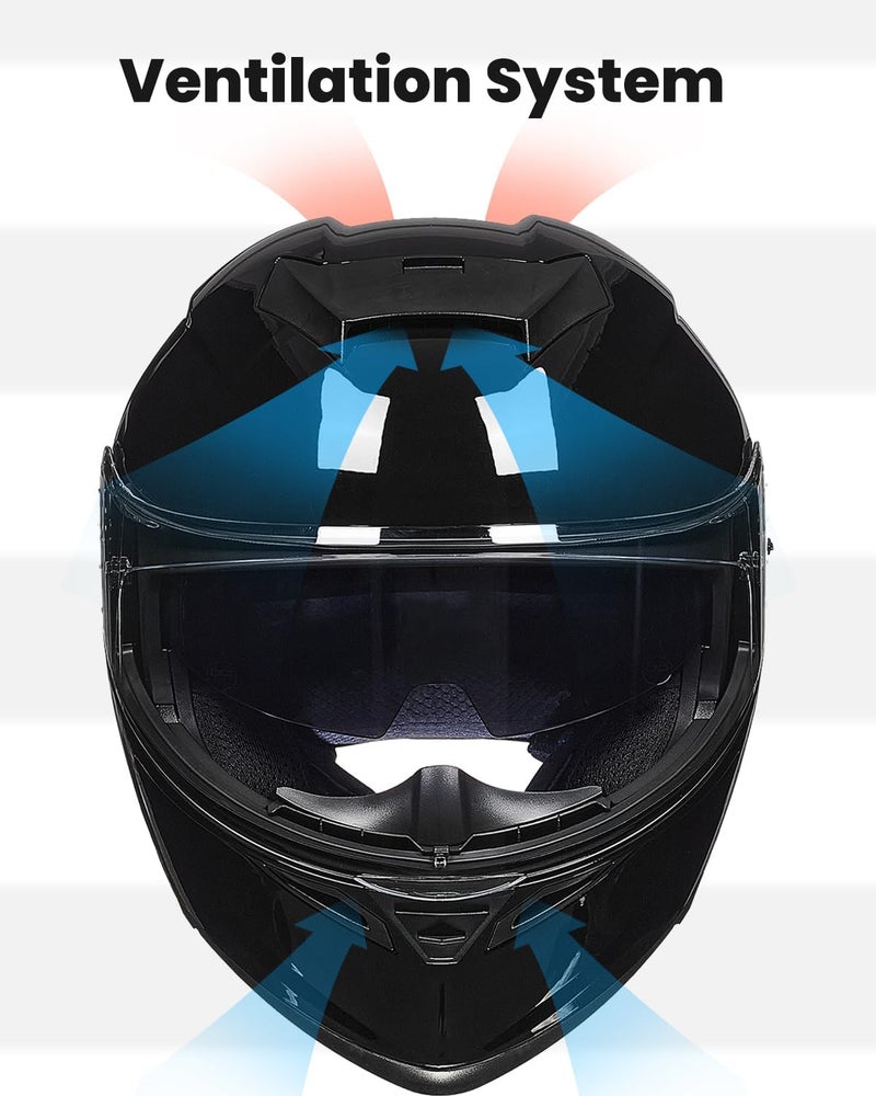 ILM Modular Full Face Motorcycle Helmet with Dual Visor - DOT Approved - Image 3