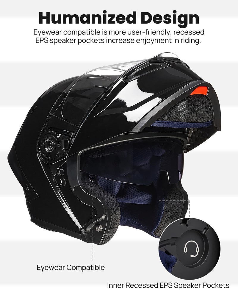 ILM Modular Full Face Motorcycle Helmet with Dual Visor - DOT Approved - Image 4