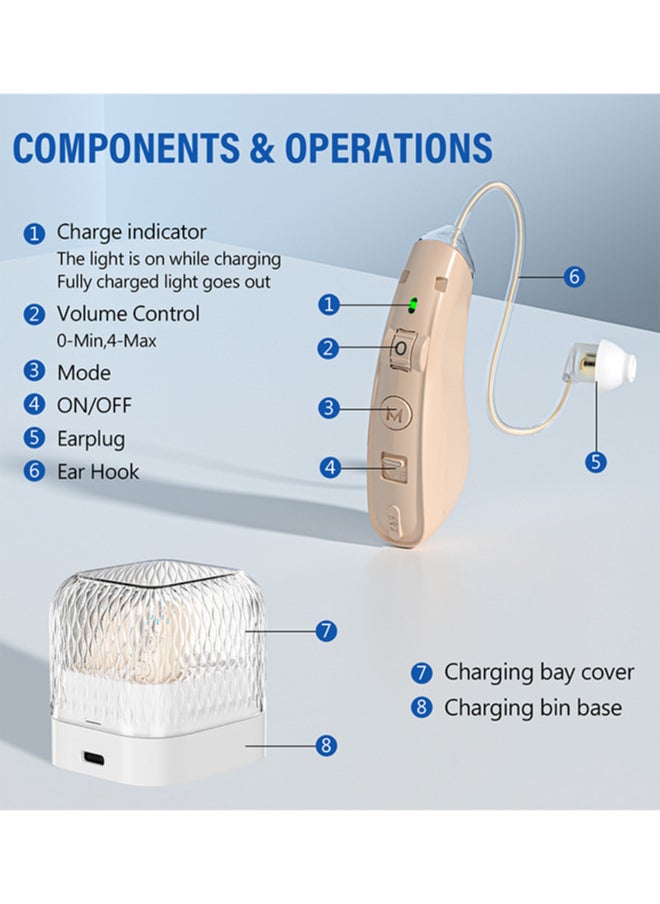 Chixing Rechargeable Hearing Aids for Seniors, Noise Cancelling, Hearing Aid Amplifier with Charging Case  - Image 3