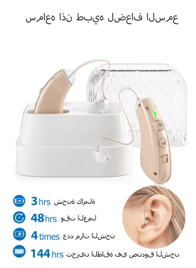 Chixing Rechargeable Hearing Aids for Seniors, Noise Cancelling, Hearing Aid Amplifier with Charging Case  - Image 1