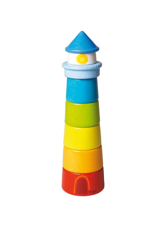 HABA Lighthouse Wooden Rainbow Stacker 8 Piece Set (Made In Germany) - Image 2
