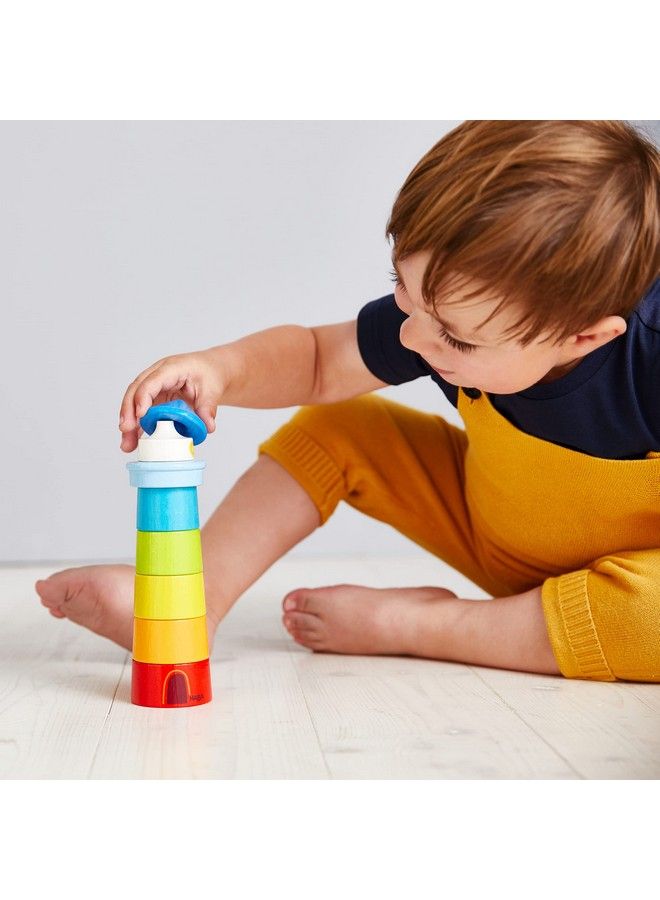 HABA Lighthouse Wooden Rainbow Stacker 8 Piece Set (Made In Germany) - Image 5