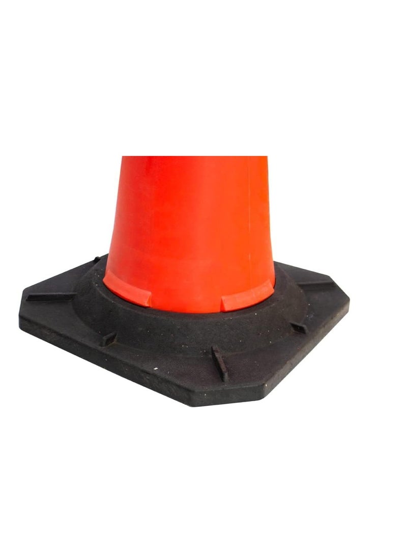 Traffic Cone with PE Base - 100 CM (1 meter) | PPC Road Safety Reflective Traffic Cone | High Visibility Red Street Cone | Portable Wind Resistant Outdoor Cone... - Image 5