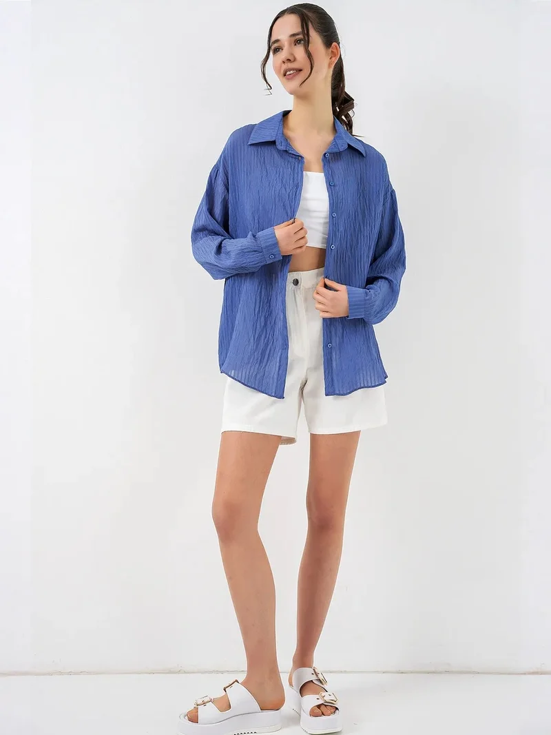 بيغ دارت BDART Textured Long Sleeve Button-Up Shirt