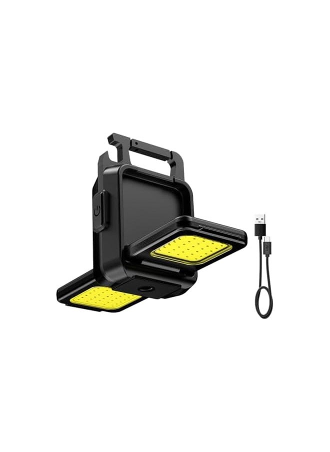 PROMASS promass COB Mini Rechargeable Keychain Work Light, 1000 Lumens 4 Modes, Waterproof Flashlight with Folding Magnet Bracket Bottle Opener, Suitable for Walking, Camping, Repairing, Running Outdoor  - Image 2
