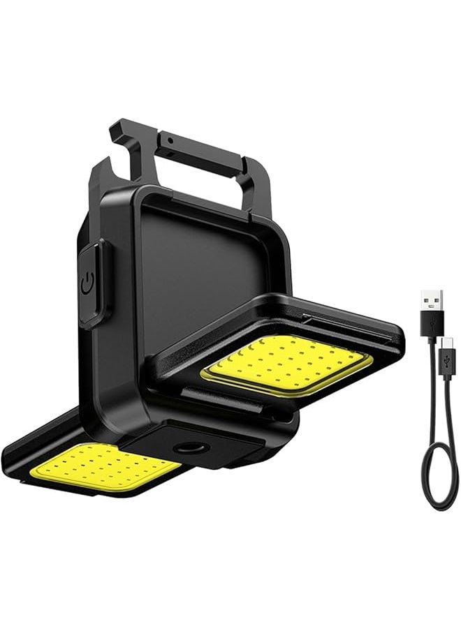 PROMASS promass COB Mini Rechargeable Keychain Work Light, 1000 Lumens 4 Modes, Waterproof Flashlight with Folding Magnet Bracket Bottle Opener, Suitable for Walking, Camping, Repairing, Running Outdoor  - Image 1