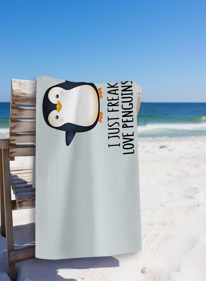 Tzhim Penguin Beach Towels, Cute Penguin Gifts, Sand Towel Large Bath Towels Gifts for Women, Girls, Kids, Toddler, 29x60in - Image 2