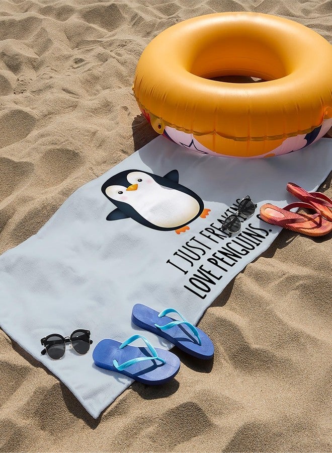 Tzhim Penguin Beach Towels, Cute Penguin Gifts, Sand Towel Large Bath Towels Gifts for Women, Girls, Kids, Toddler, 29x60in - Image 3