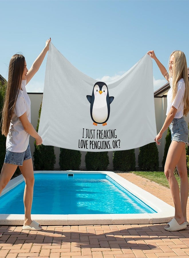 Tzhim Penguin Beach Towels, Cute Penguin Gifts, Sand Towel Large Bath Towels Gifts for Women, Girls, Kids, Toddler, 29x60in - Image 4
