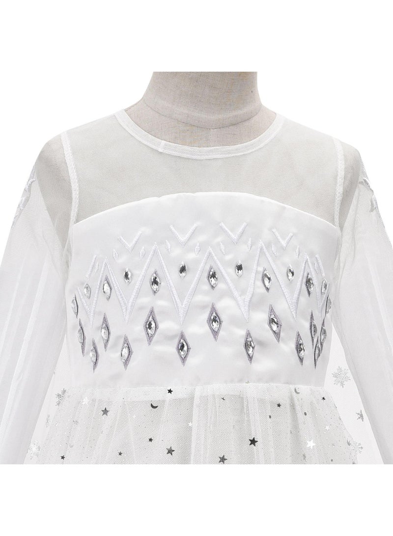 general Fairytale Princess Elsa Frozen Breathable Themed Party Deluxe Edition Fancy Dress Cosplay Costume With Accessories Best Gift For Girl Birthday Gift - Image 4