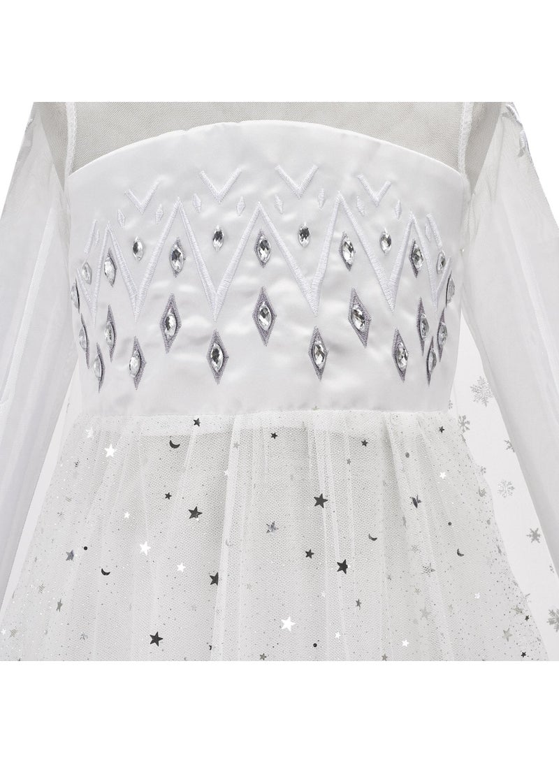 general Fairytale Princess Elsa Frozen Breathable Themed Party Deluxe Edition Fancy Dress Cosplay Costume With Accessories Best Gift For Girl Birthday Gift - Image 5