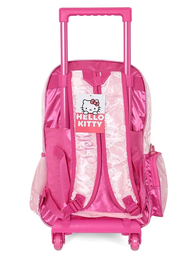 Sanrio Pink Hello Kitty Crystal Princess Rolling School Backpack 18-Inch for Girls, School Bag for Women | Best Price UAE