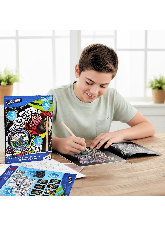 SKOODLE Scratch Art with Scraper| Art &Craft Kit | Mess Free Activity| Learning Toy For Kids | Age 3+ - Image 3