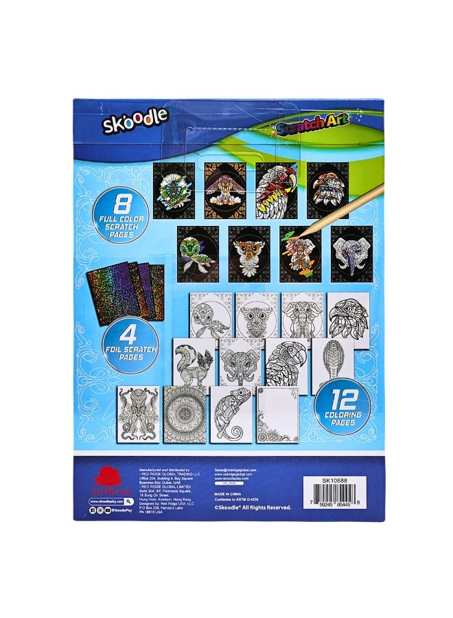 SKOODLE Scratch Art with Scraper| Art &Craft Kit | Mess Free Activity| Learning Toy For Kids | Age 3+ - Image 2