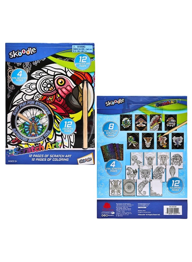SKOODLE Scratch Art with Scraper| Art &Craft Kit | Mess Free Activity| Learning Toy For Kids | Age 3+ - Image 4