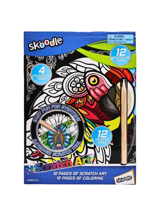 SKOODLE Scratch Art with Scraper| Art &Craft Kit | Mess Free Activity| Learning Toy For Kids | Age 3+ - Image 1