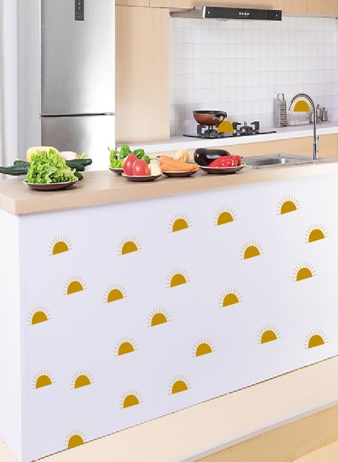 pumkins ملصقات جدارية ملونة بتصميم قرع بوهيمي نصف شمس، مثالية لغرف الأطفال، غرف النوم، غرف المعيشة، الأبواب، غرف الدراسة، ديكورات غرف الأطفال (بنين وبنات)، ذاتية اللصق، للجدران، 60 سم × 1 سم - Image 3