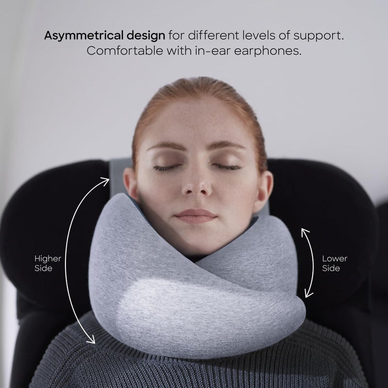 OSTRICH PILLOW وسادة عنق أوسترش بيلو جو، وسائد سفر للطائرات، وسادة سفر من فوم الذاكرة الفاخر، تصميم مريح بزاوية 360º، جوانب غير متماثلة، حقيبة سفر متضمنة، غلاف مودال قابل للغسل - Image 2