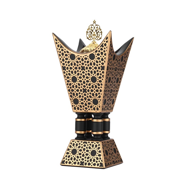 TERSCHELLING Bakhoor Incense Burner Oud Frankincense Resin Burner 885Inches TallCharcoal Incense Burner for Yoga Spa Aromatherapy Office Home Decor Trophy Shape Black