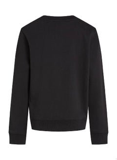 Calvin Klein Jeans Boys' Logo Sweatshirt - Cotton, Black  - Image 4