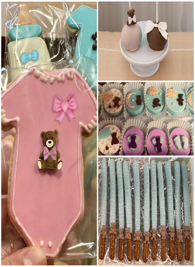Roxjaejae 3 Pcs Bear Silicone Mold Fondant Bear Mold Candy Cake Bow Chocolate Molds for Cake Decoration, DIY Desserts, Cupcake, Fondant, Clay, Gum Paste - Image 4