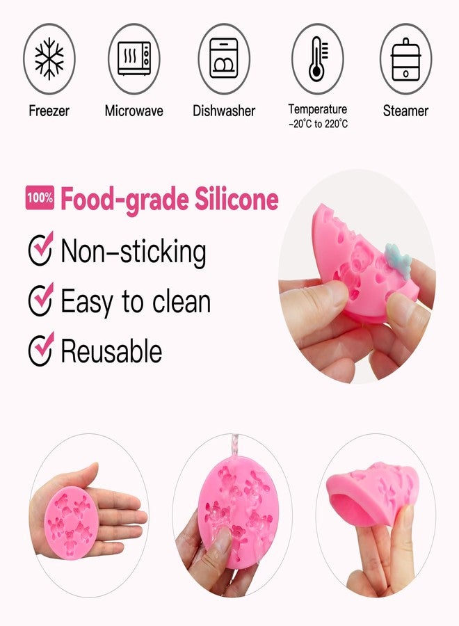 Roxjaejae 3 Pcs Bear Silicone Mold Fondant Bear Mold Candy Cake Bow Chocolate Molds for Cake Decoration, DIY Desserts, Cupcake, Fondant, Clay, Gum Paste - Image 3