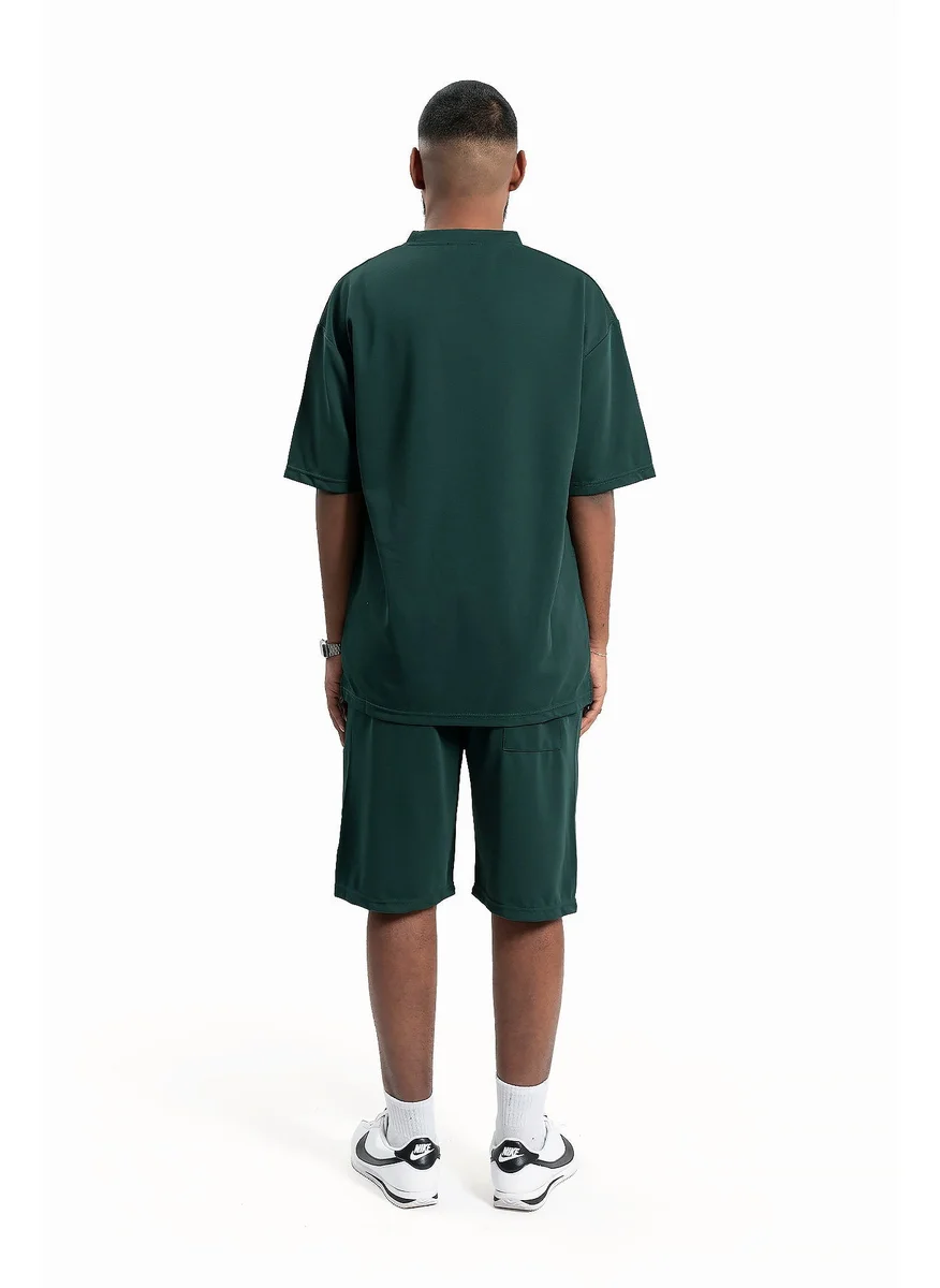 Wecre8 Men's Green T-Shirt and Shorts Set By WECRE8