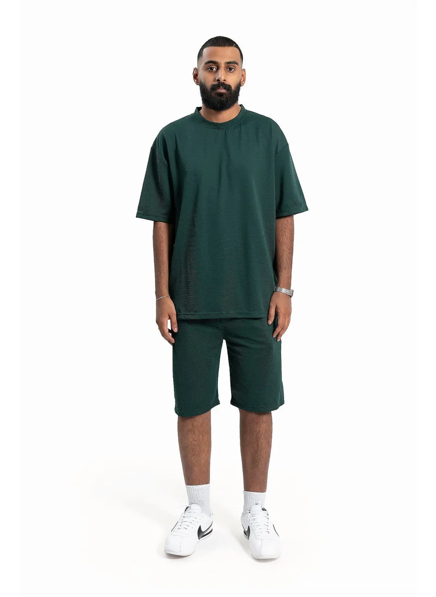 Wecre8 Men's Green T-Shirt and Shorts Set By WECRE8