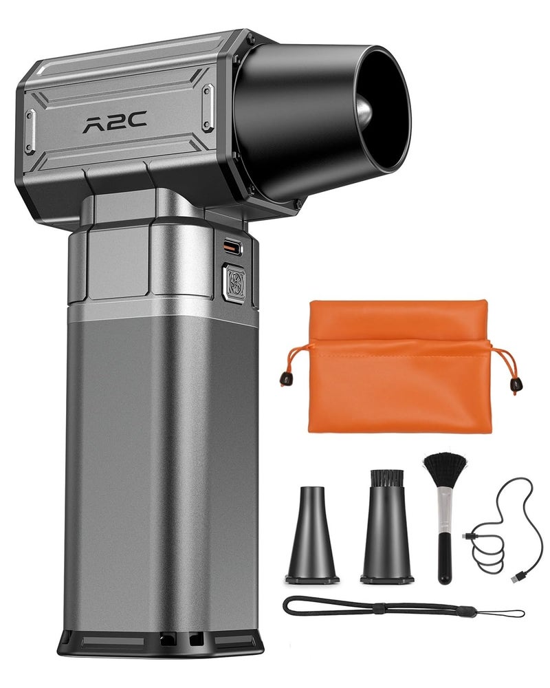 A2C Cordless Mini Air Blower - Upgraded 40mm Motor, 450g Powerful Airflow Compressed Electric Air Duster, Rechargeable & 4-Gear Adjustable Snow Blower for Car, House, Outdoor, Keyboard, Computer, PC - Image 1