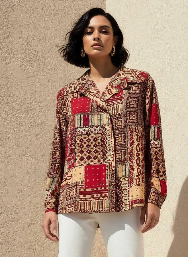 Shirt with Paisley Print
