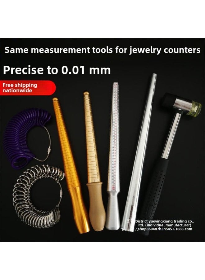 Generic - Hong Kong Ring Ring Ring Rod Finger Size Number Size Measurement Ring Correction Plastic Expansion Tool Free Shipping-Model:Hong Kong Ring Stick  + Free Silver Polishing Cloth - Image 1